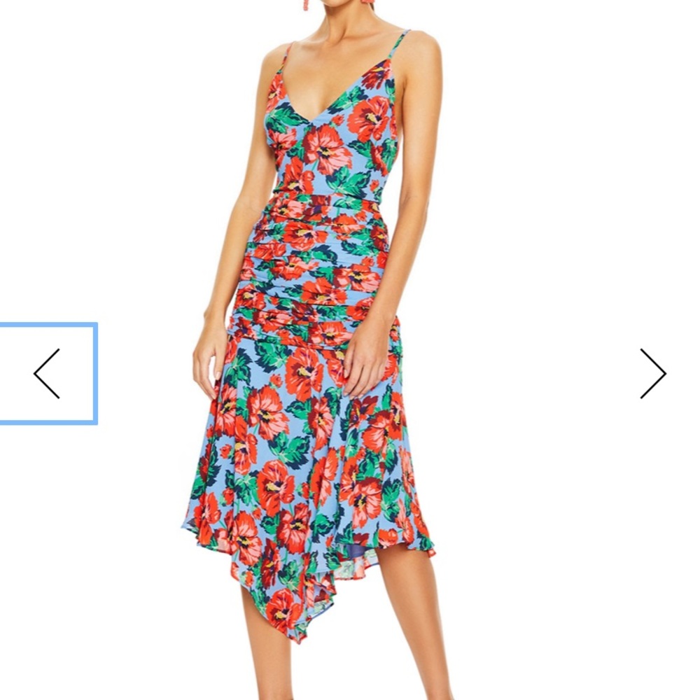 Talulah luscious midi floral poppy dress great for beach or wedding Tropical